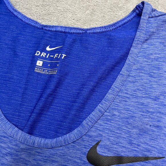 Nike Breathe Men's Training Running Shirt Tank Top Size Large Blue 832825-487 - Picture 2 of 9